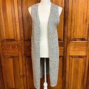 Love my Design Grey Open Front Longline Cardigan Acrylic/Polyester/Spandex Small